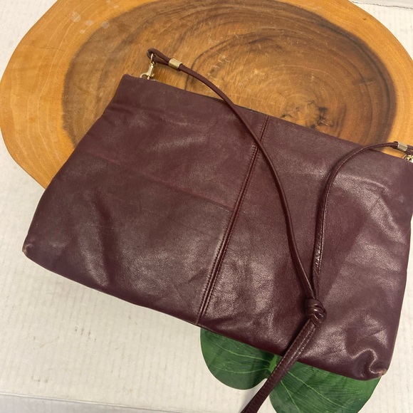 Vintage Unbranded Leather & Snakeskin Burgundy Clutch & Shoulder Bag - Picture 4 of 13